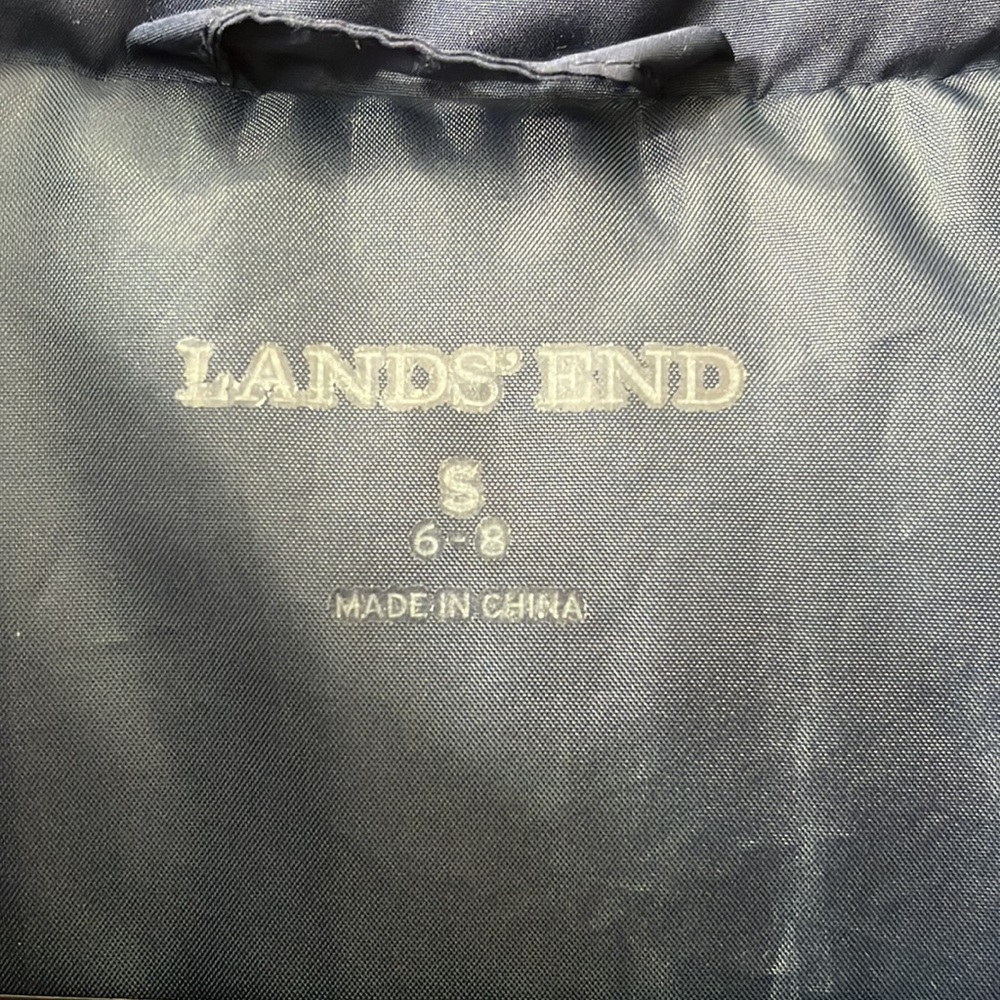 Land’s End Navy Blue Down Feather Puffer Vest Size Small - Picture 4 of 6